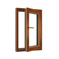 Elegant Wood Clad Aluminium Casement Window with Good Energy-saving Performance