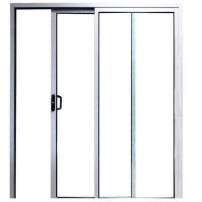 Thermal break aluminum three-track sliding door with fly screen