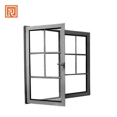 Aluminium Florida building code anti theft casement window with colonial bar